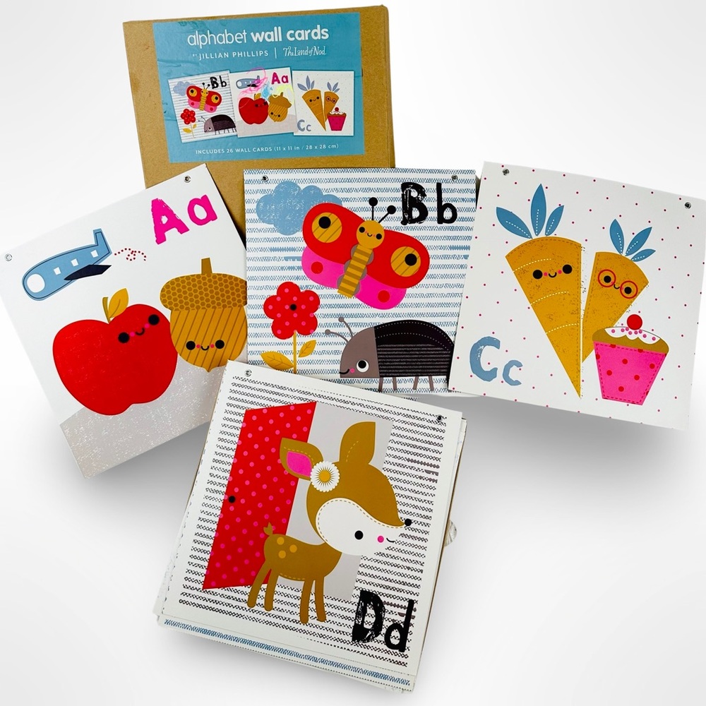 Alphabet Wall Cards | Land of Nod Nursery 26 Alphabet 11x11 Cards | Hard to Find